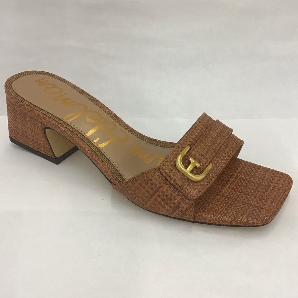 New Womens Slide Sandals Sam Edelman Wilma Cuoio Woven Size 7.5   J5450L2200